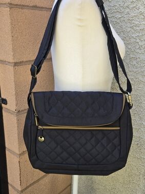 Travelon Quilted Black Shoulder Crossbody Bag